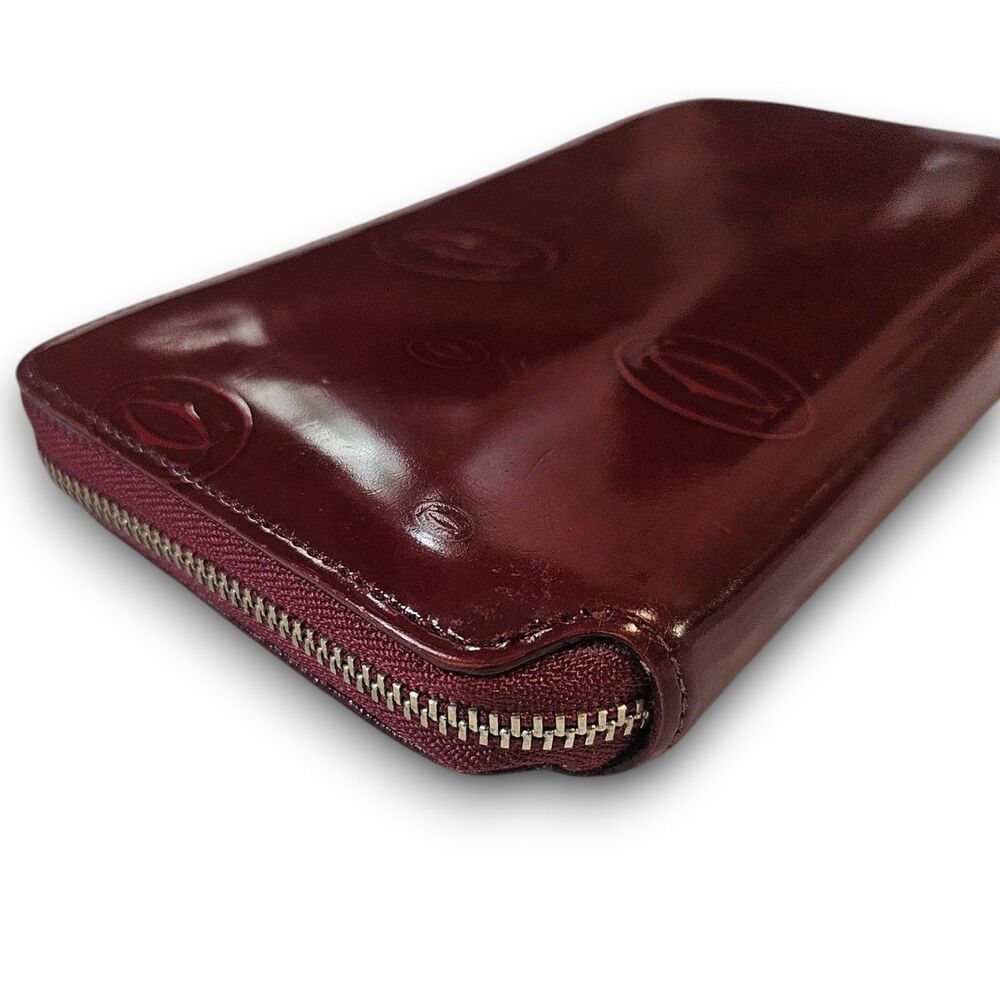 Cartier - Red Patent Leather Happy Birthday Edition Vintage Zippy Long Wallet - Picture 4 of 12